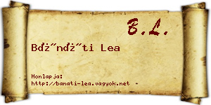 Bánáti Lea névjegykártya